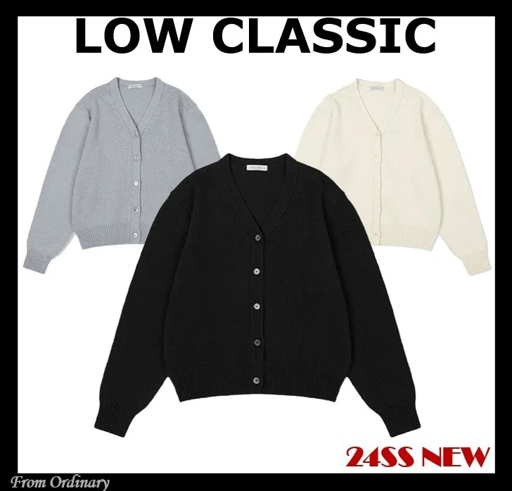 LOW CLASSIC  |Casual Style Street Style Office Style Logo Cardigans