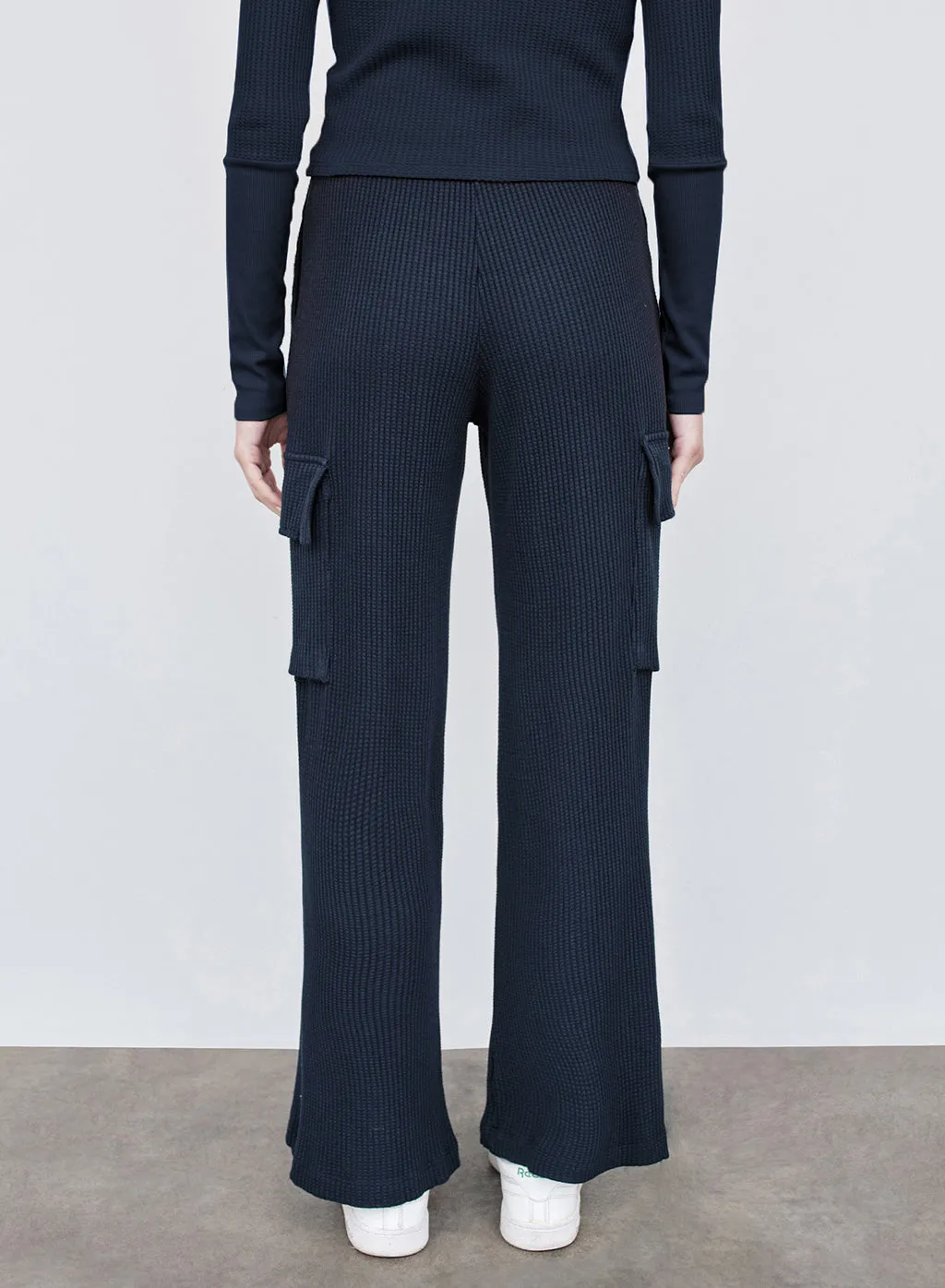 Luxe Thermal Drawstring Cargo Pant in New Navy