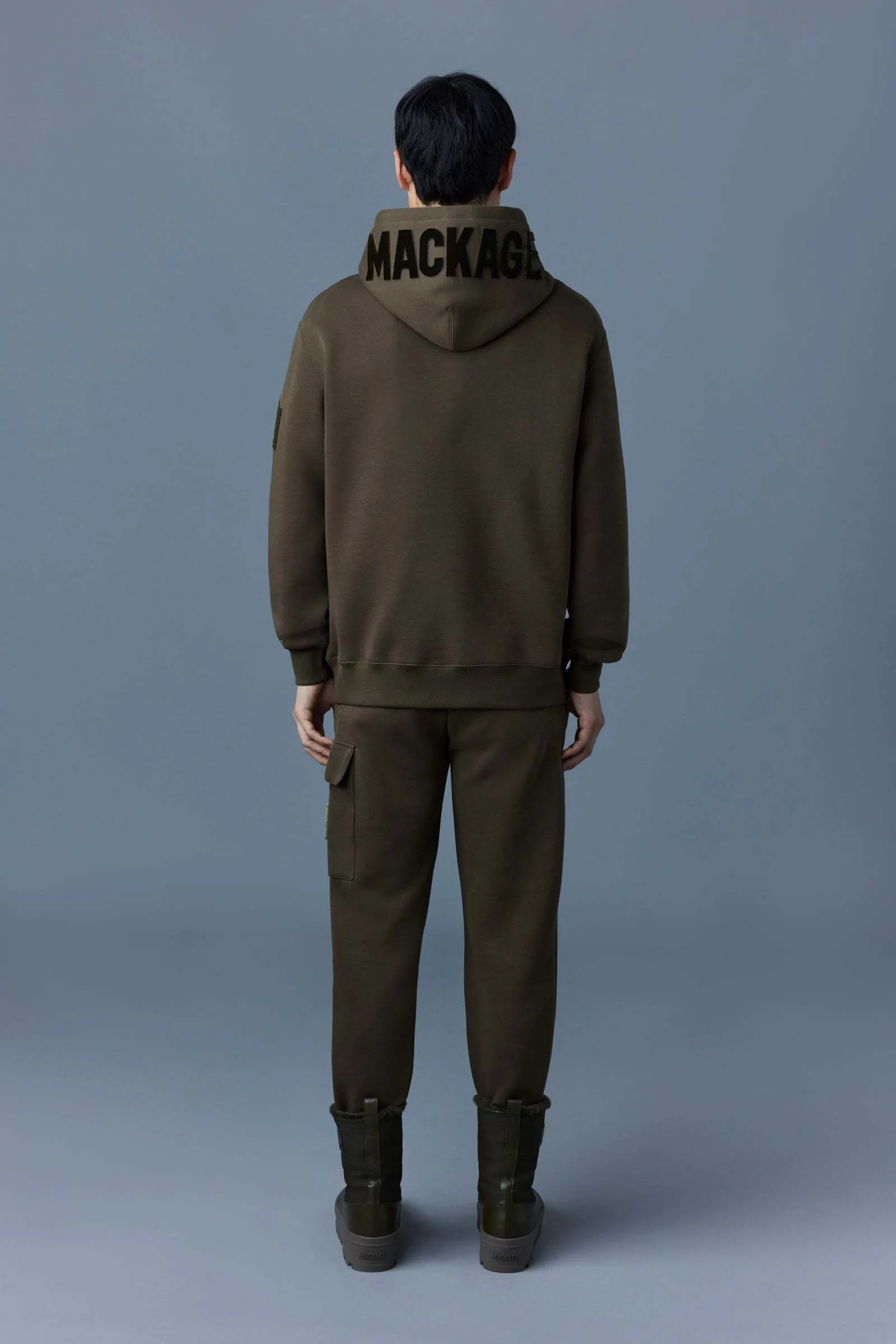 Mackage  |Pullovers Unisex Sweat Street Style Plain Khaki Logo Hoodies