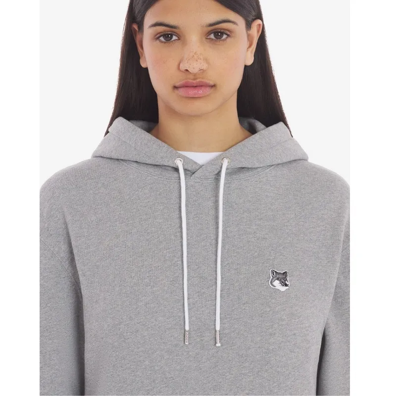 MAISON KITSUNE  |Rib Long Sleeves Plain Cotton Logo Hoodies & Sweatshirts