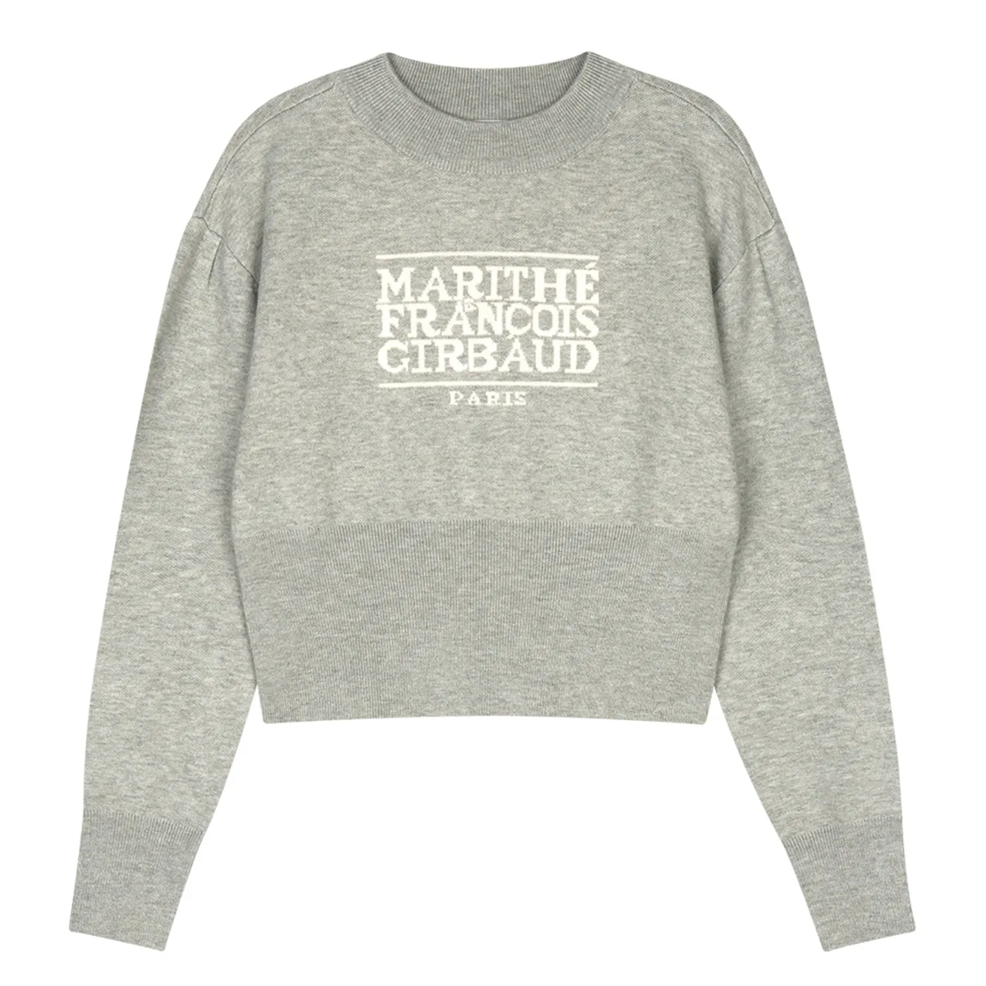 Marithe + Francois Girbaud  |Crew Neck Casual Style Nylon Rib Street Style Long Sleeves