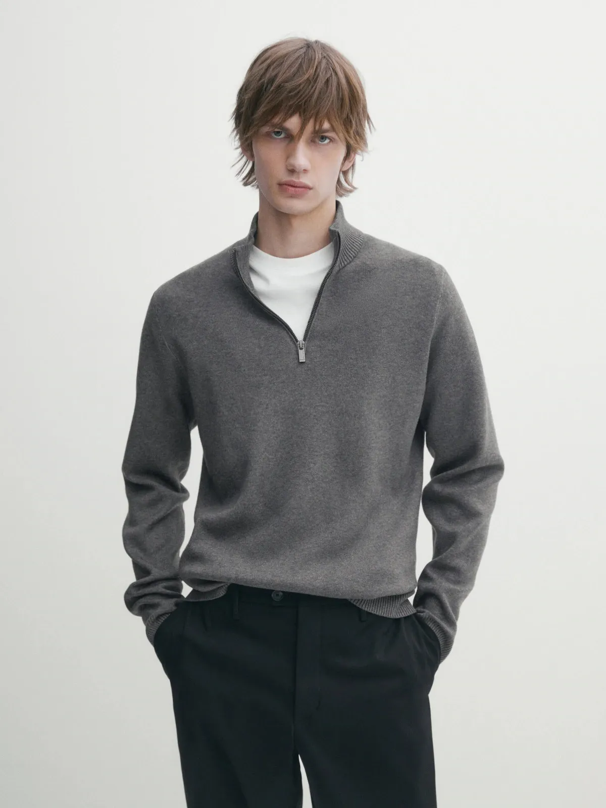 Massimo Dutti  |Pullovers Long Sleeves Plain Sweaters