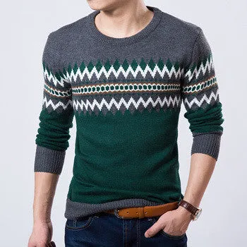 Men Famous Sweater Casual Man Slim Fit Wool Knitted O-Neck Sweater Pullovers SM6