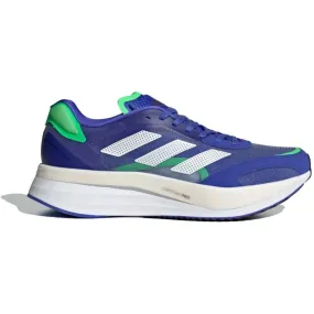 Men's Adidas Adizero Boston 10, Sonic Ink/Cloud White/Screaming Green, 11 D Medium