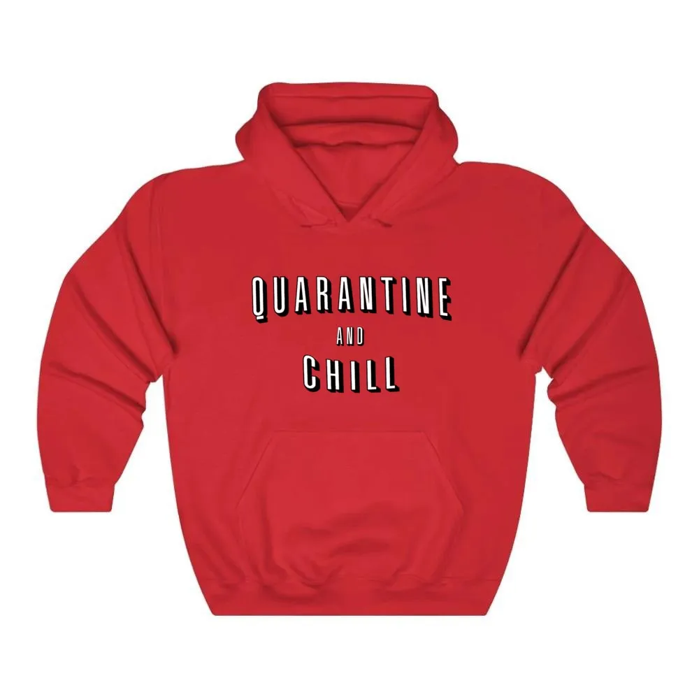 Men's Casual Fleece Printed Quarantine and Chill Full Sleeve Hoodies