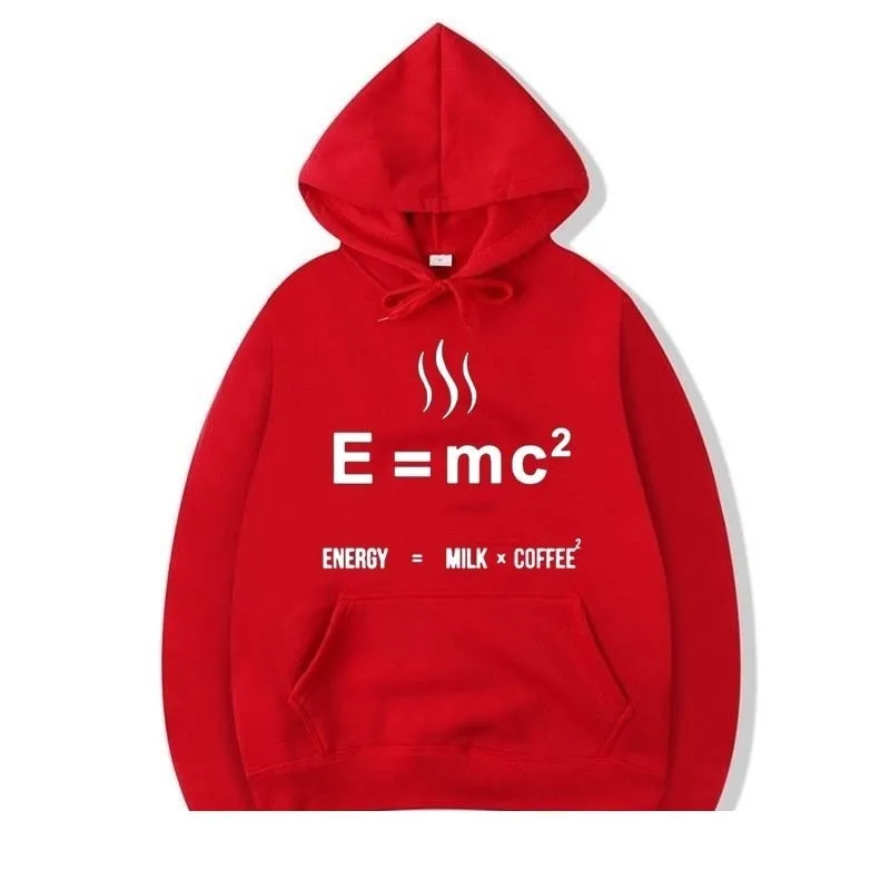 Men's Casual O-Neck Energy= Milk X Coffee Printed Cotton Hoodies