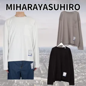 MIHARAYASUHIRO  |Crew Neck Unisex Long Sleeves Plain Cotton