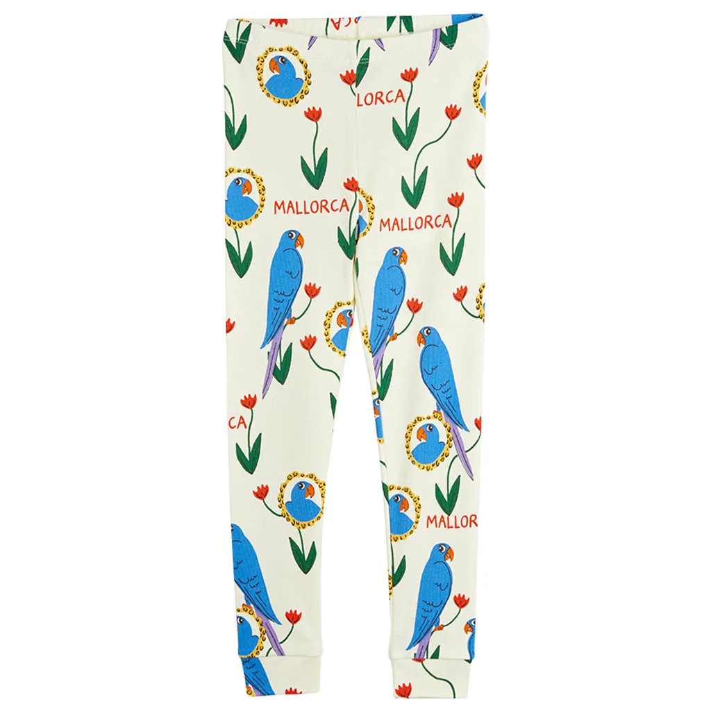 Mini Rodini Child Parrots Leggings Cream