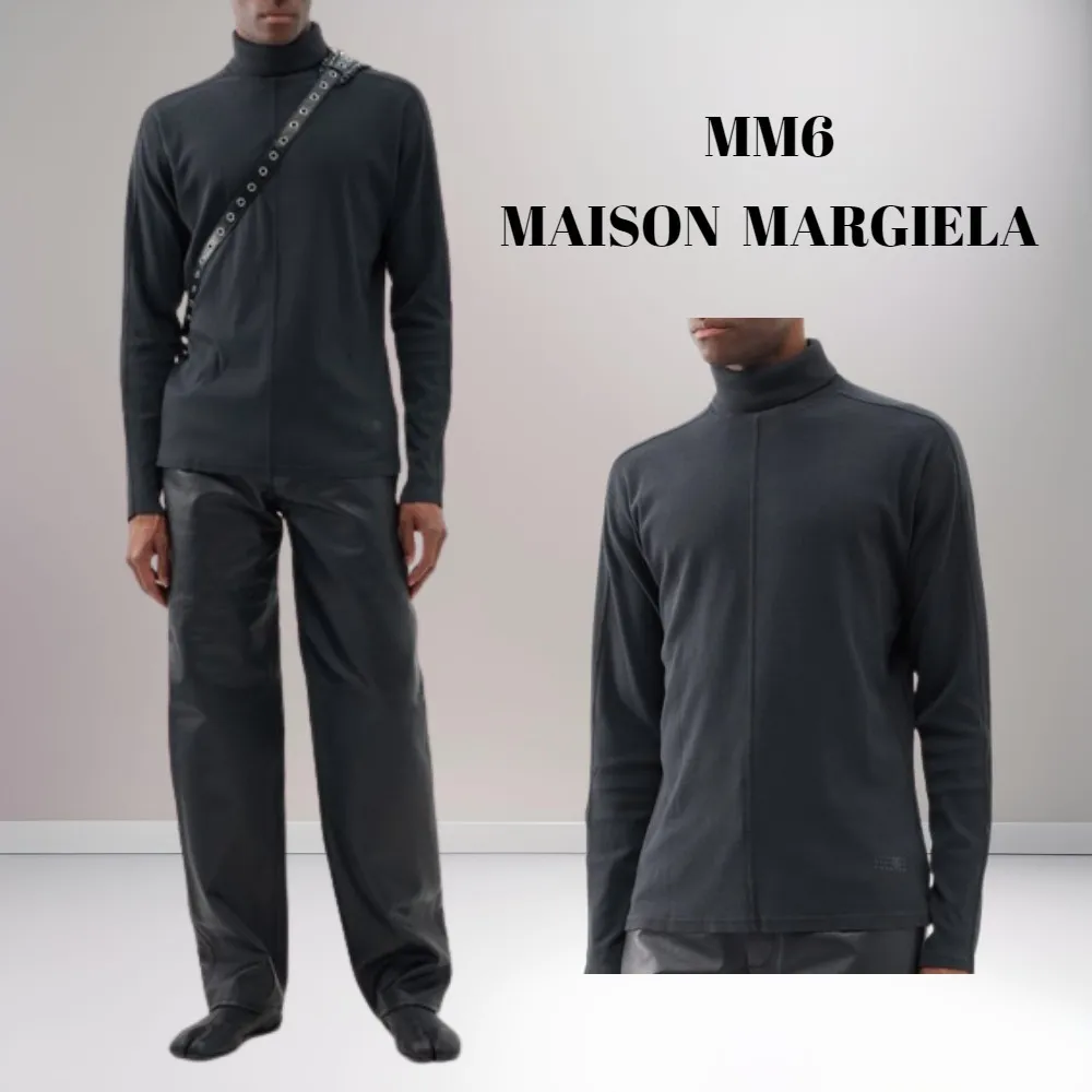 MM6 Maison Margiela  |Long Sleeves Plain Cotton Long Sleeve T-shirt Logo