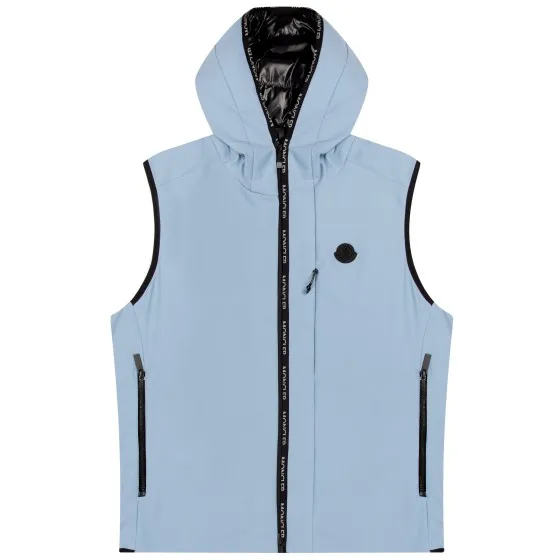 Moncler Allier Hooded Down Gilet Powder Blue