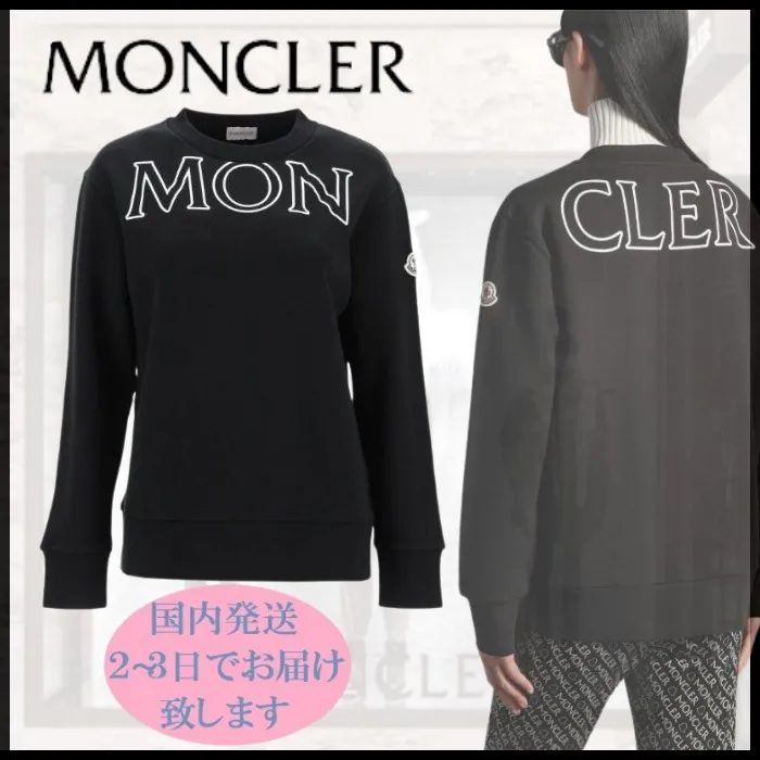 MONCLER  |Crew Neck Unisex Long Sleeves Plain Cotton