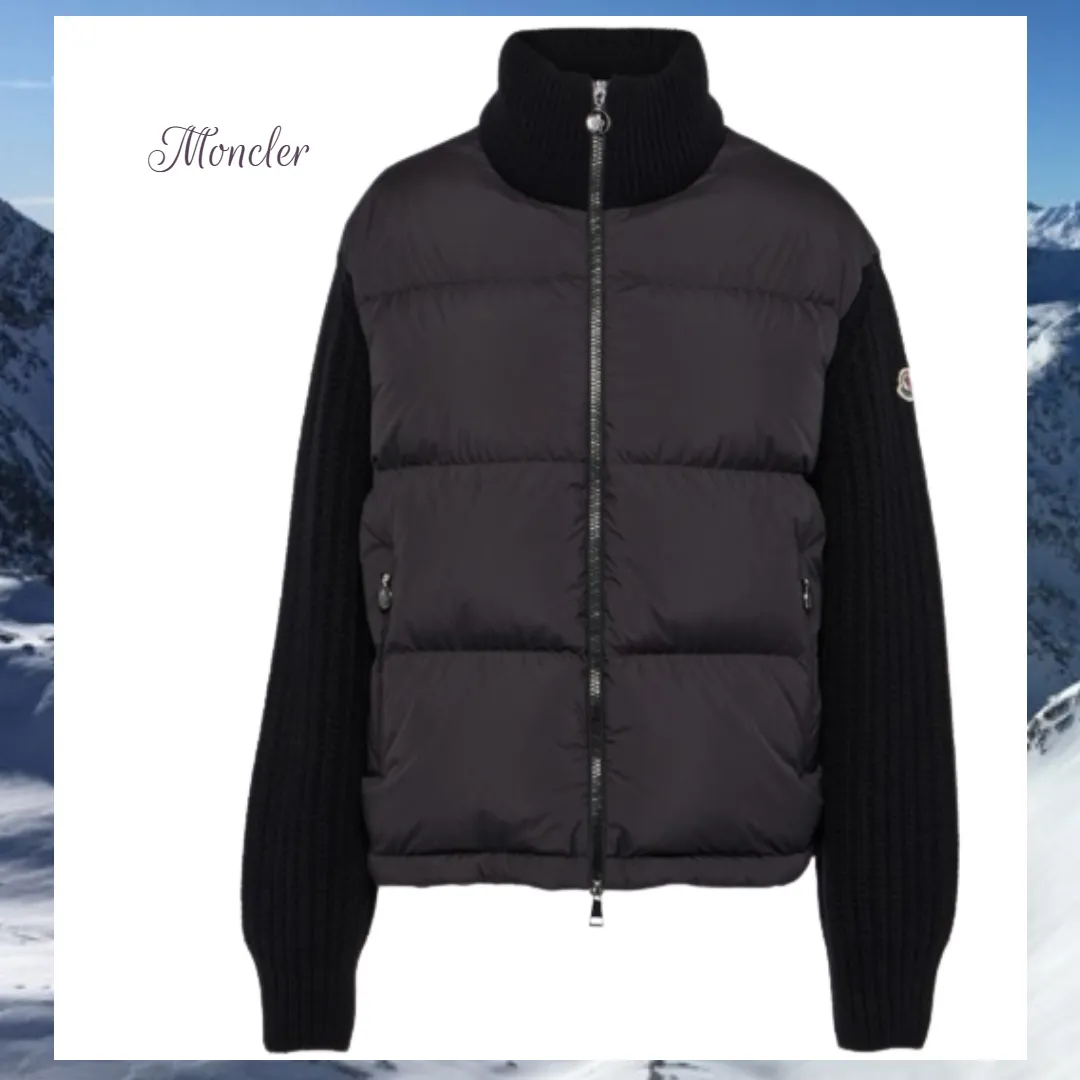 MONCLER  |Crew Neck Wool Long Sleeves Elegant Style