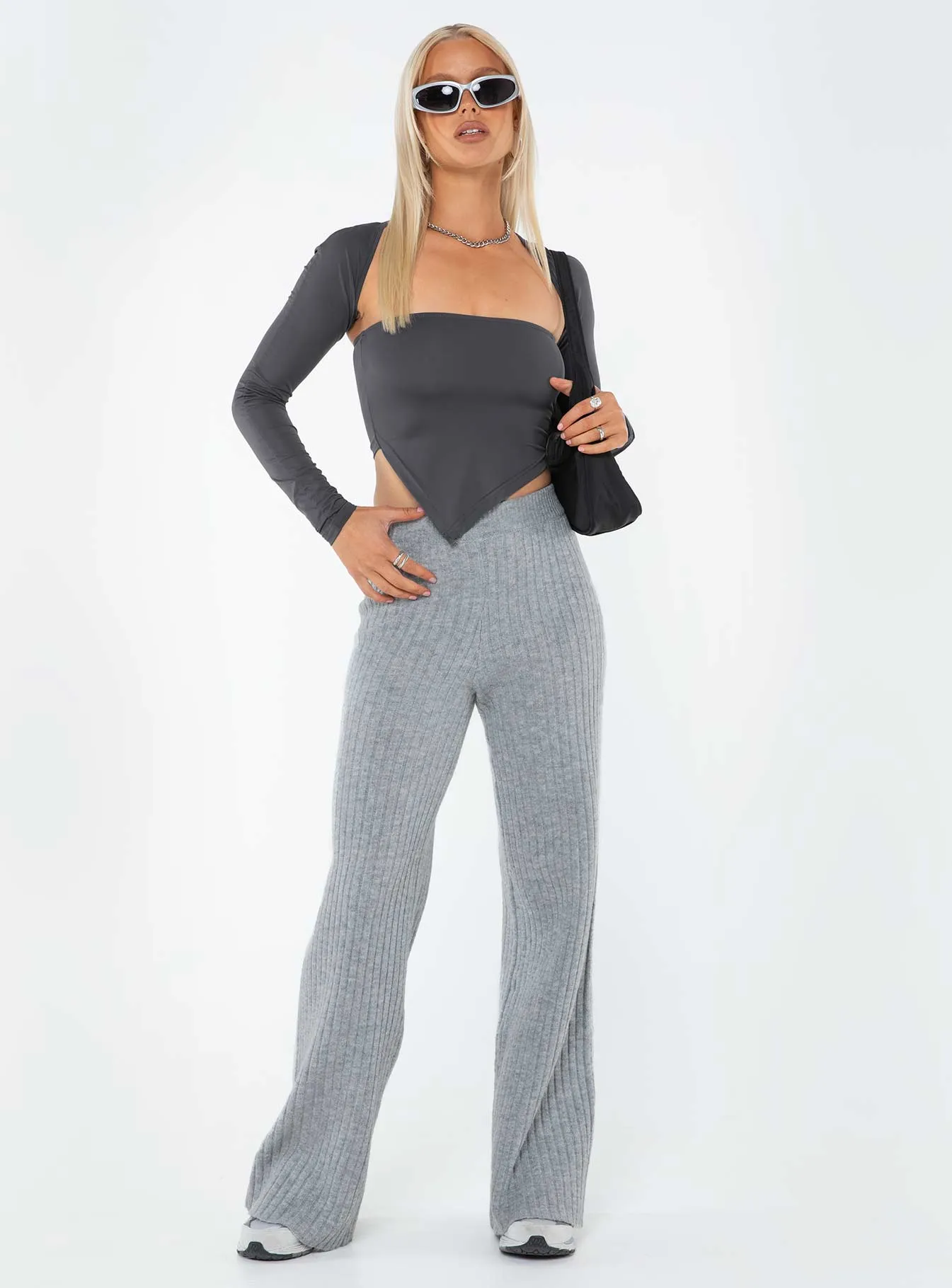 Montana Knit Pants Grey Marle