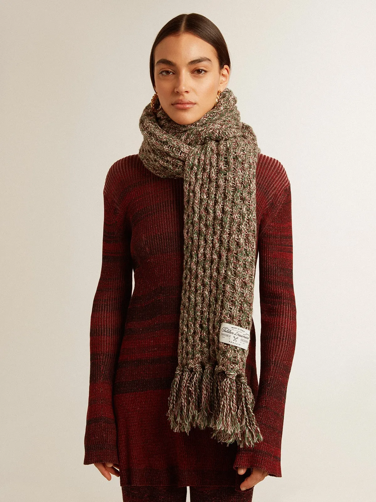 Multicolored wool scarf