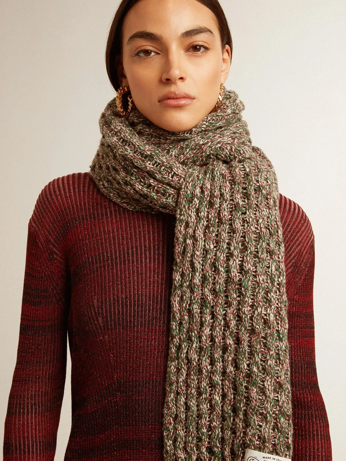 Multicolored wool scarf