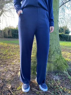 Navy Soft Relaxed Trousers Lucy