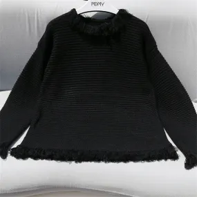 New Fashion Female Pullovers Knitted Long Sleeve O-neck Winter Irregular Bling Sweaters With Sequins 72052 SM6