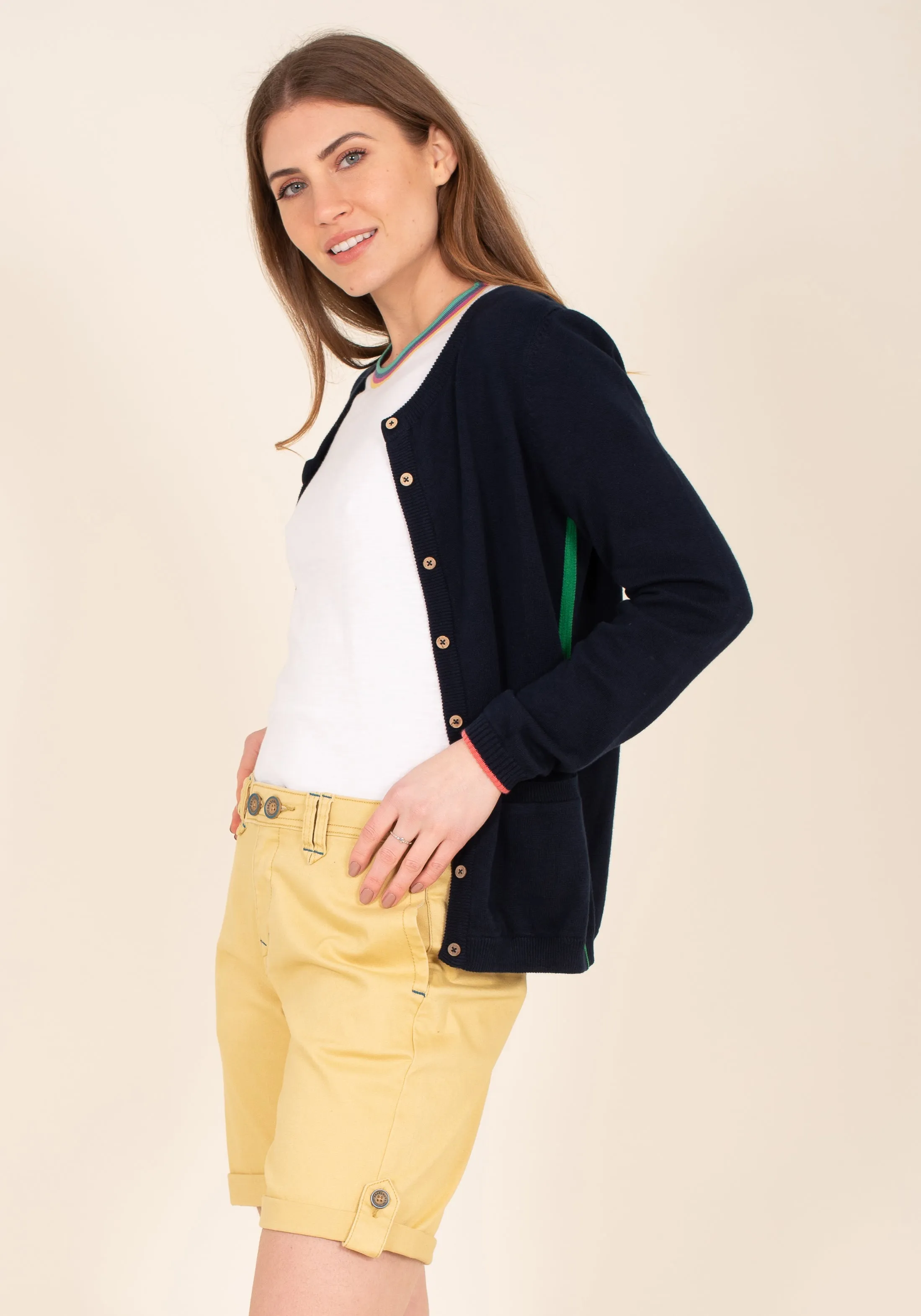 Organic Cotton Tipping Cardigan