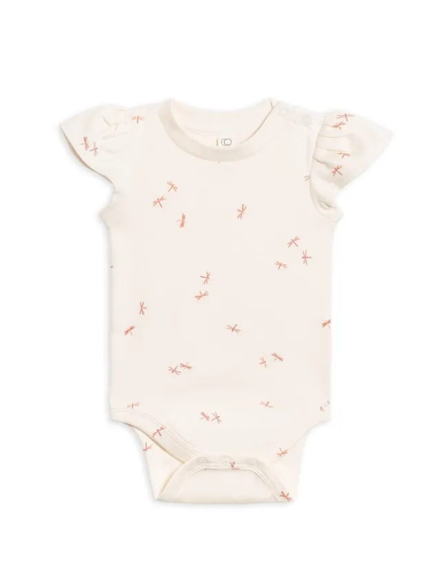 Organic Pearl Petal Sleeve Bodysuit - Dragonfly - Ballet / Berry