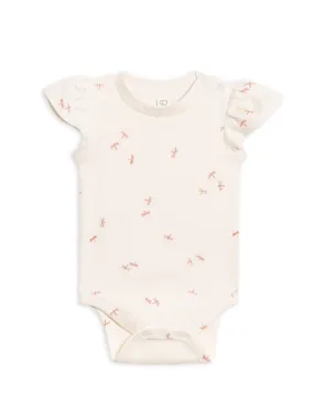 Organic Pearl Petal Sleeve Bodysuit - Dragonfly - Ballet / Berry