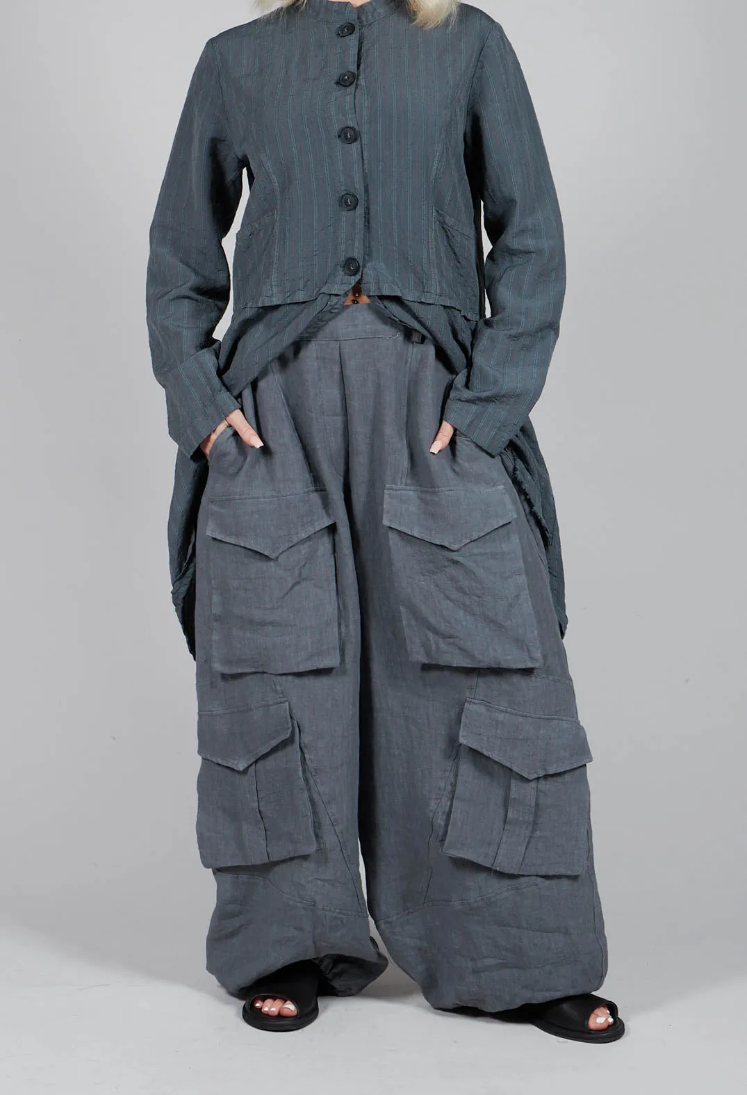 Oversized Pocket Trousers in Grey