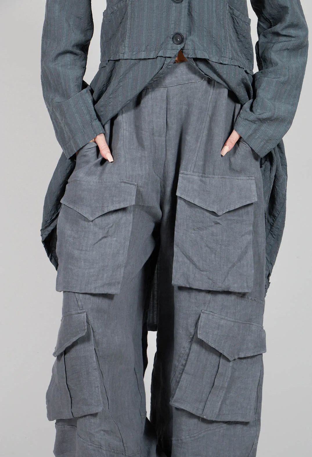 Oversized Pocket Trousers in Grey