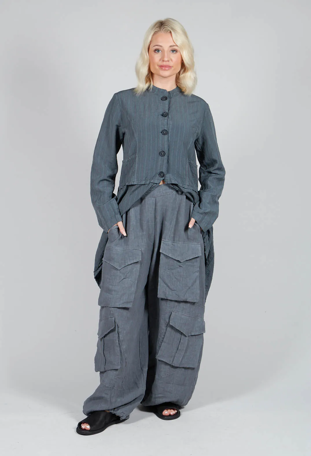 Oversized Pocket Trousers in Grey