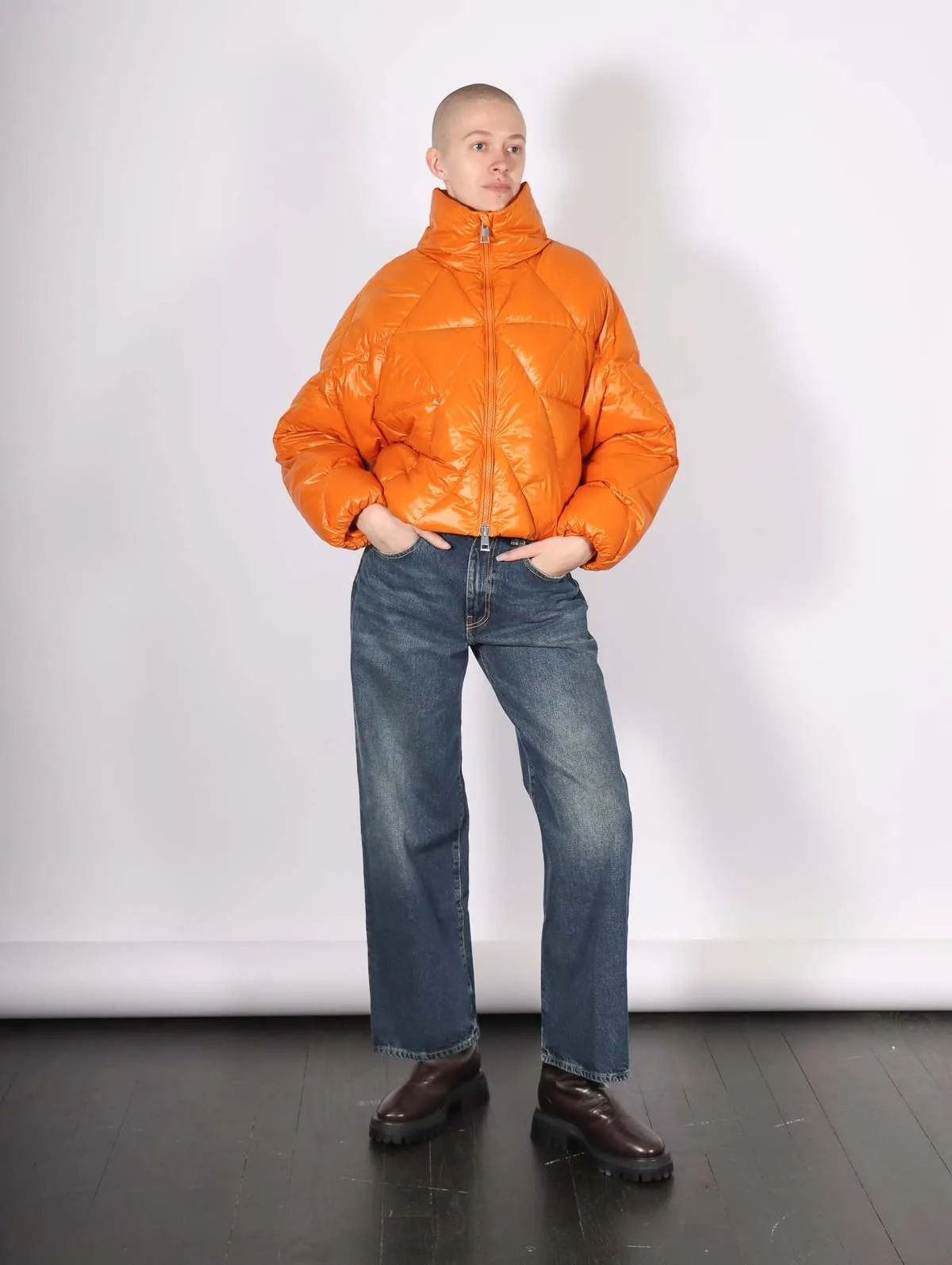 Padded Down Jacket - Orange