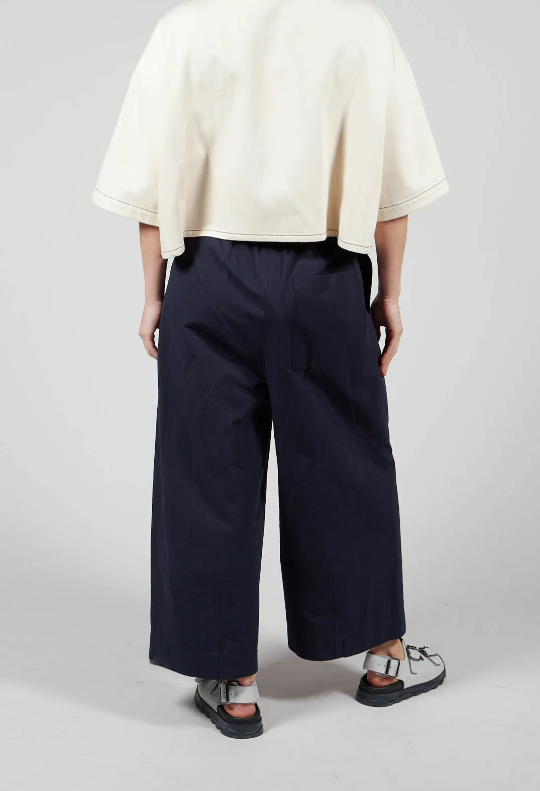 Pleated Trousers in Dark Navy