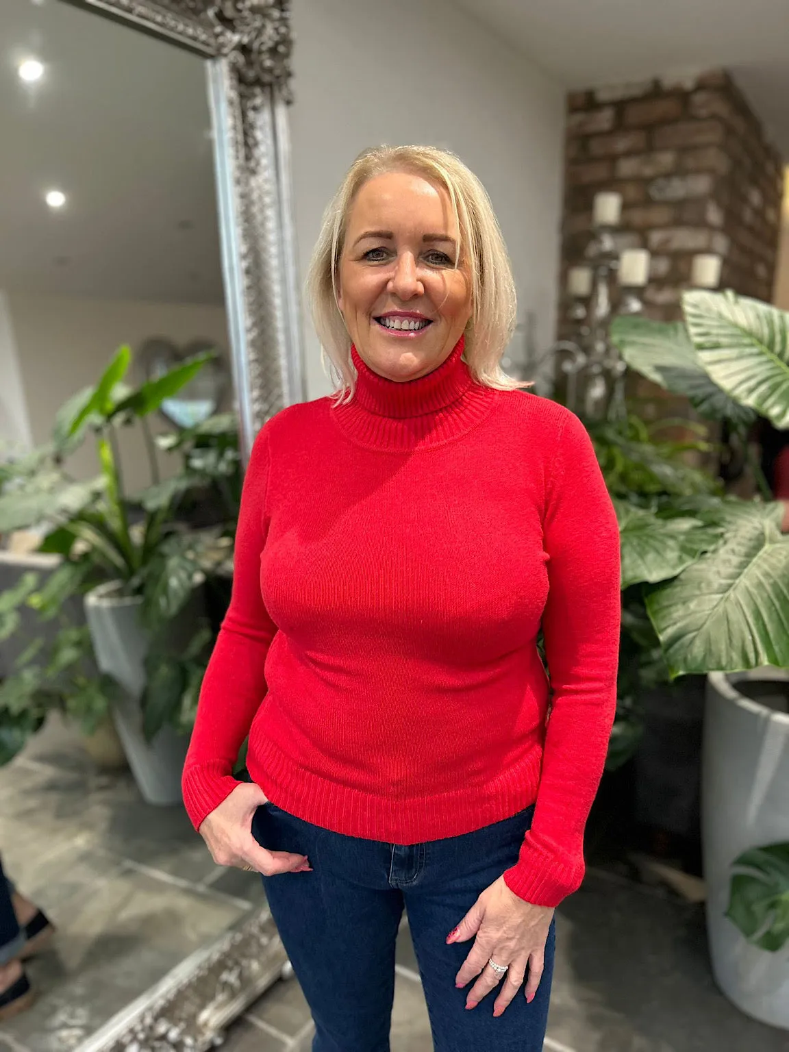 Red Roll Neck Jumper Sonia