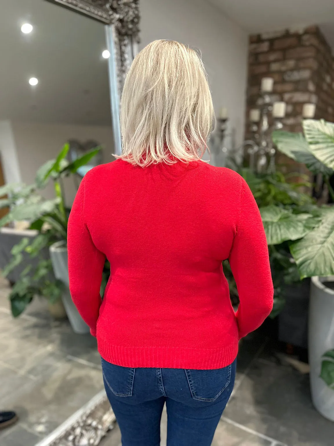 Red Roll Neck Jumper Sonia