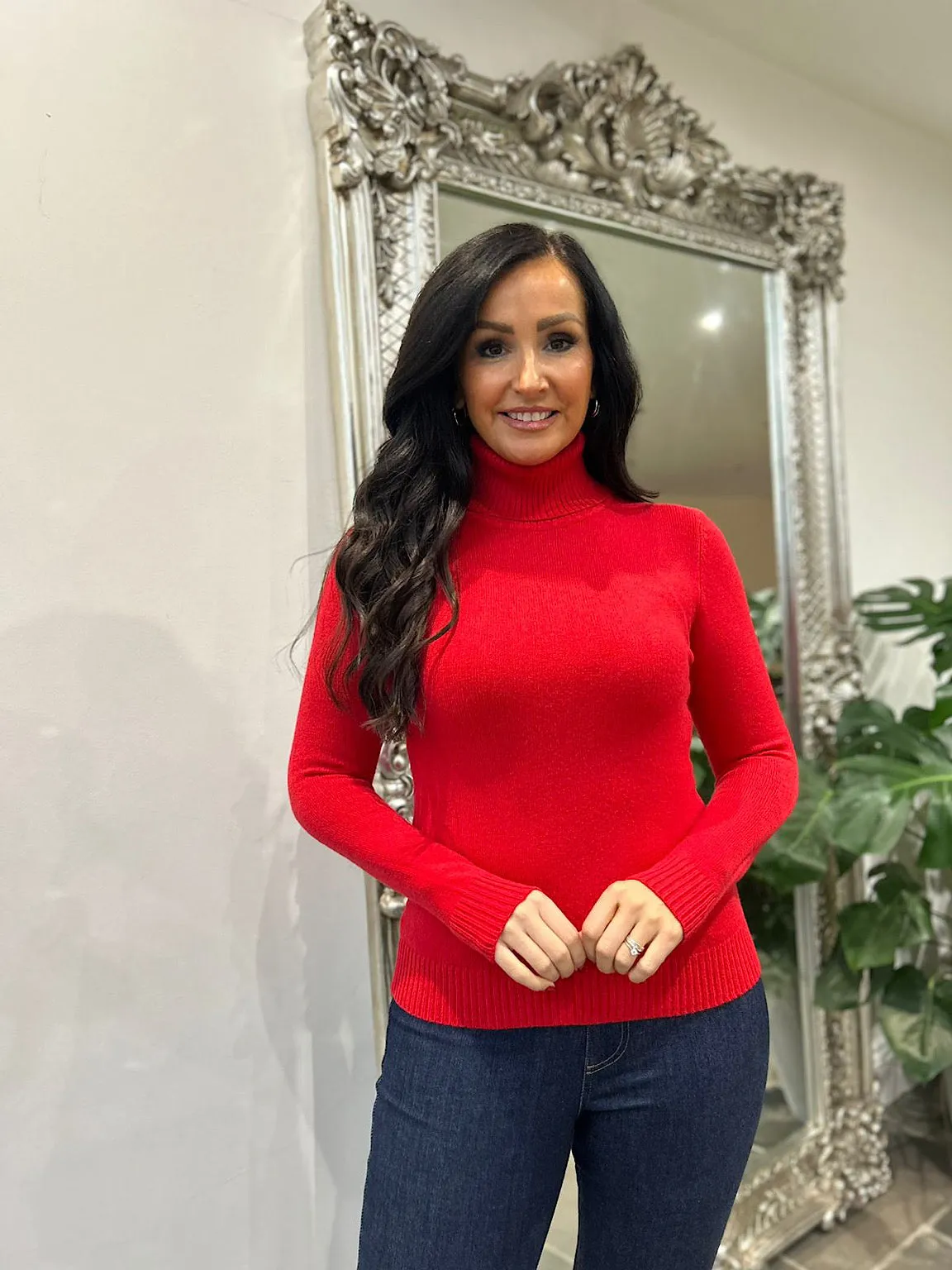 Red Roll Neck Jumper Sonia