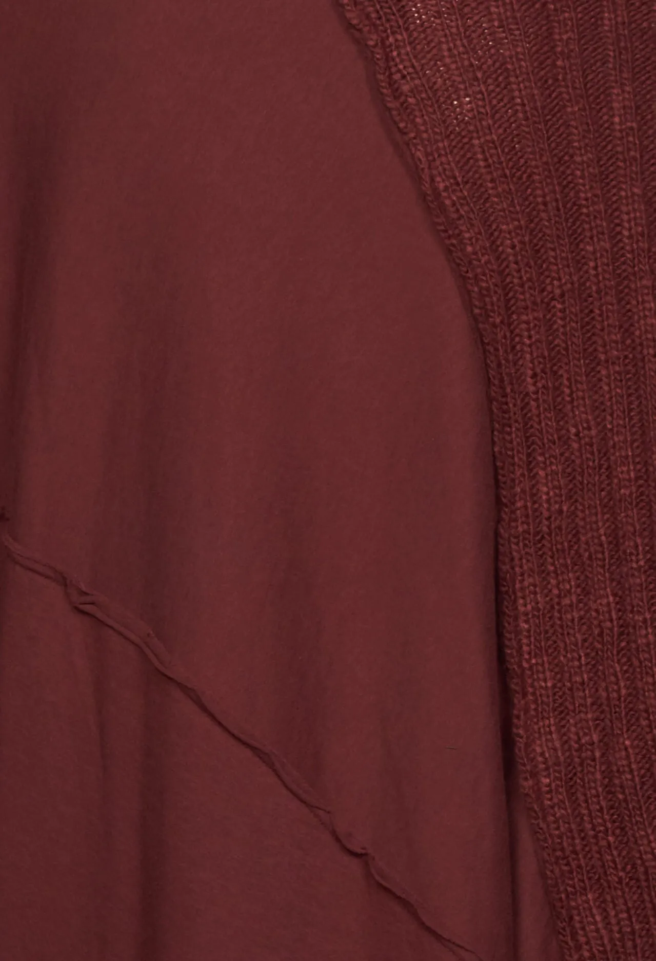 Relaxed Fit Jumper with Rib Detail in Wine