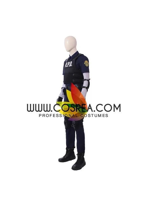 Resident Evil Remake Leon Navy Blue Cosplay Costume