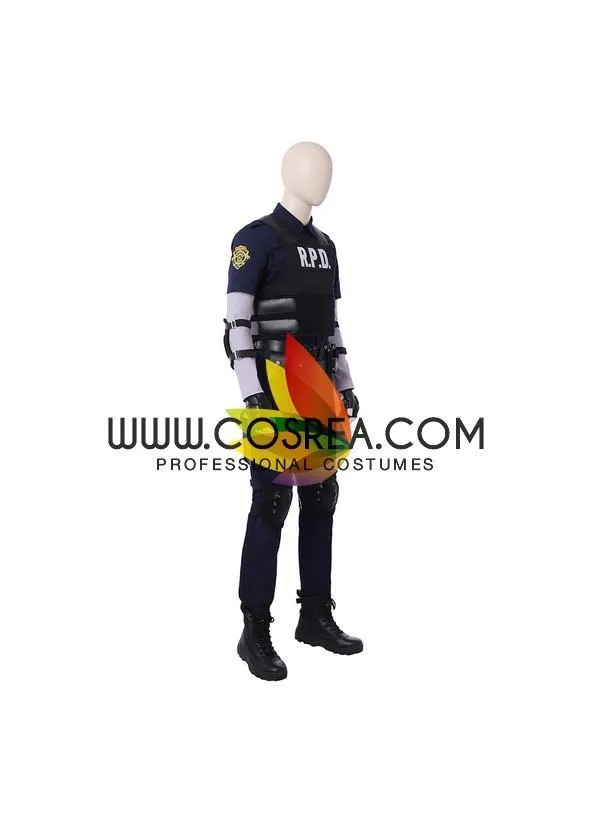 Resident Evil Remake Leon Navy Blue Cosplay Costume