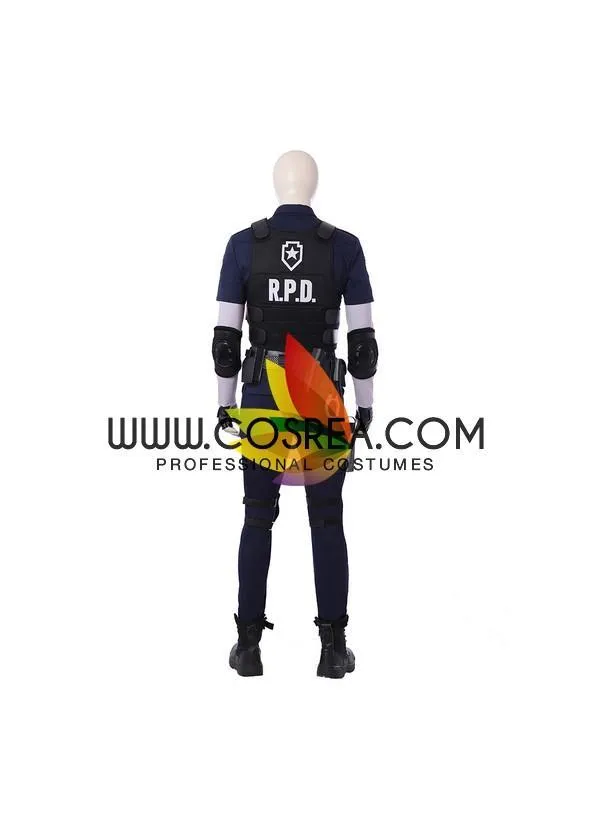 Resident Evil Remake Leon Navy Blue Cosplay Costume