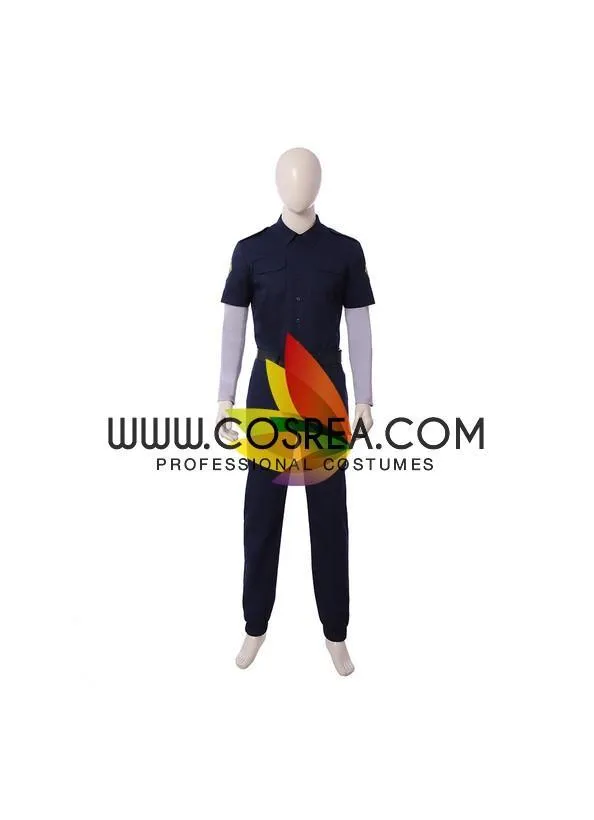 Resident Evil Remake Leon Navy Blue Cosplay Costume