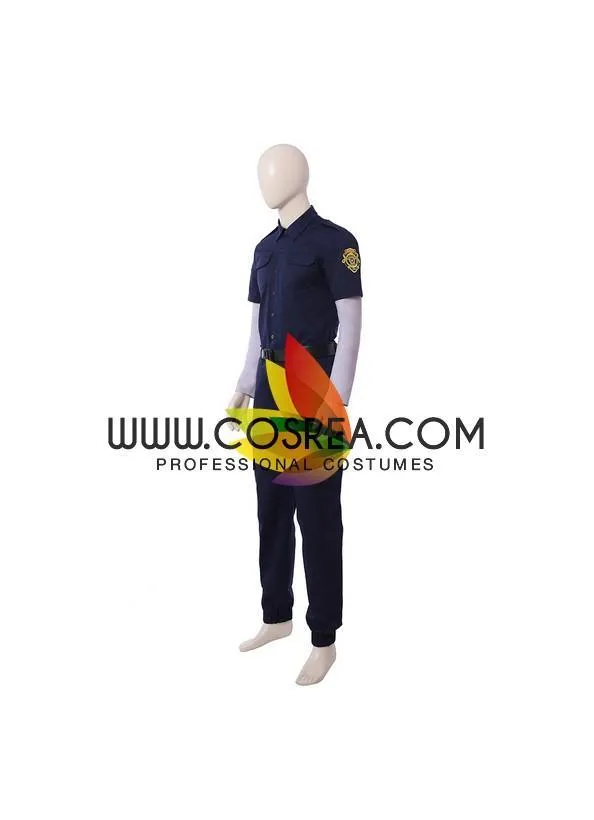 Resident Evil Remake Leon Navy Blue Cosplay Costume