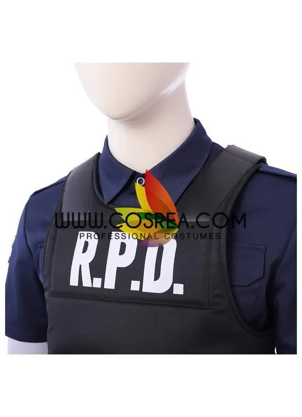 Resident Evil Remake Leon Navy Blue Cosplay Costume