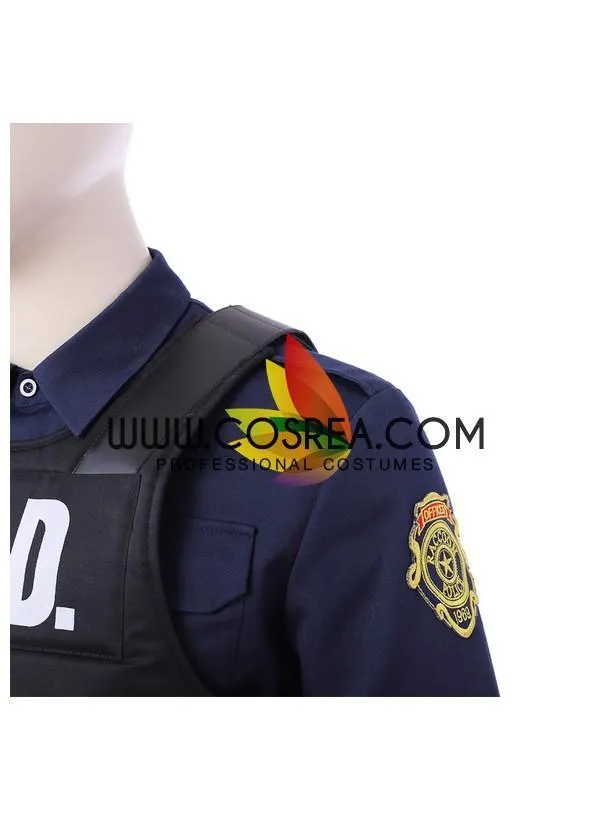 Resident Evil Remake Leon Navy Blue Cosplay Costume