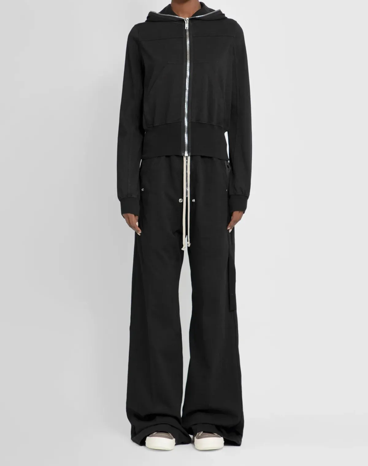 RICK OWENS  |Rib Street Style Long Sleeves Cotton Hoodies & Sweatshirts