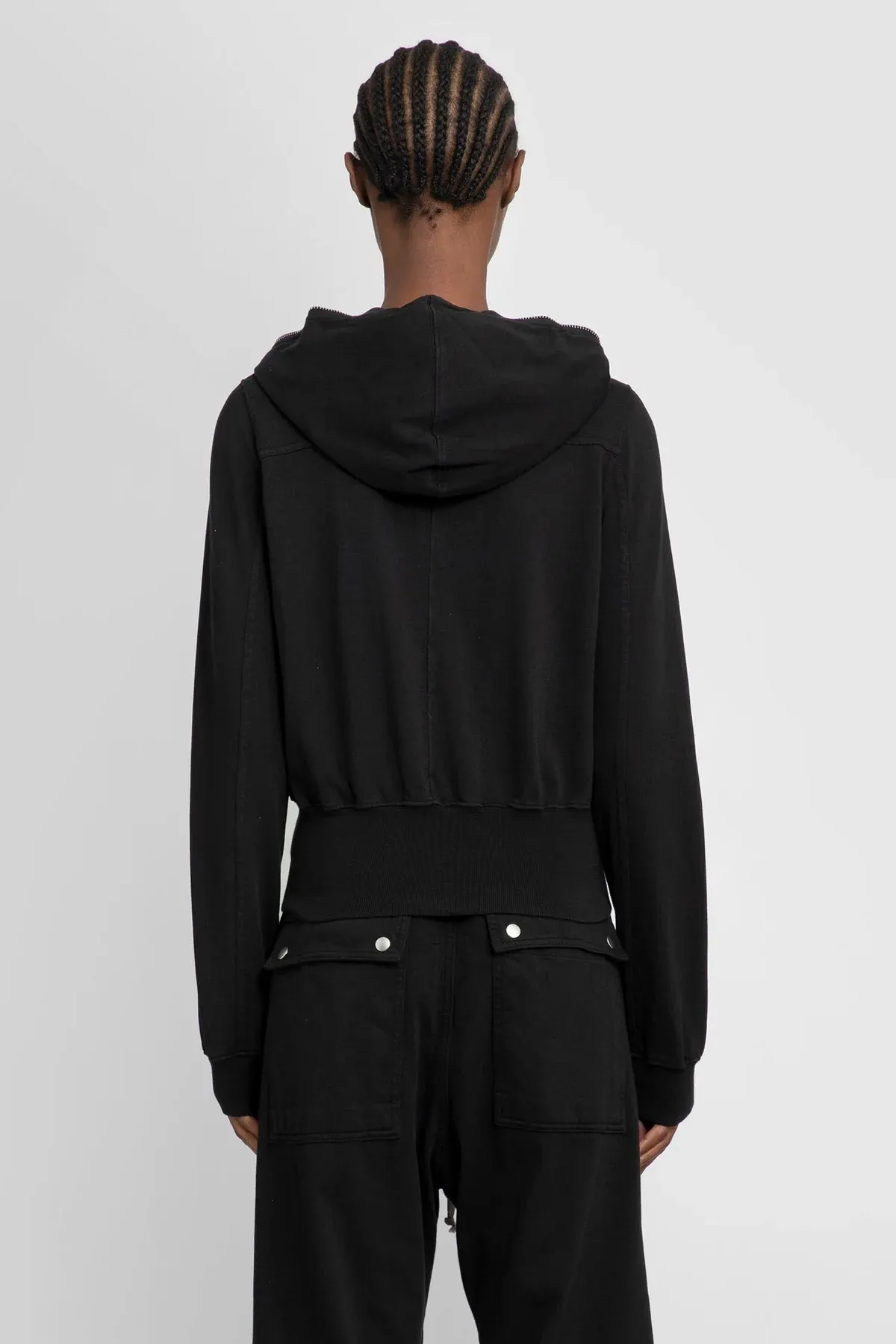 RICK OWENS  |Rib Street Style Long Sleeves Cotton Hoodies & Sweatshirts