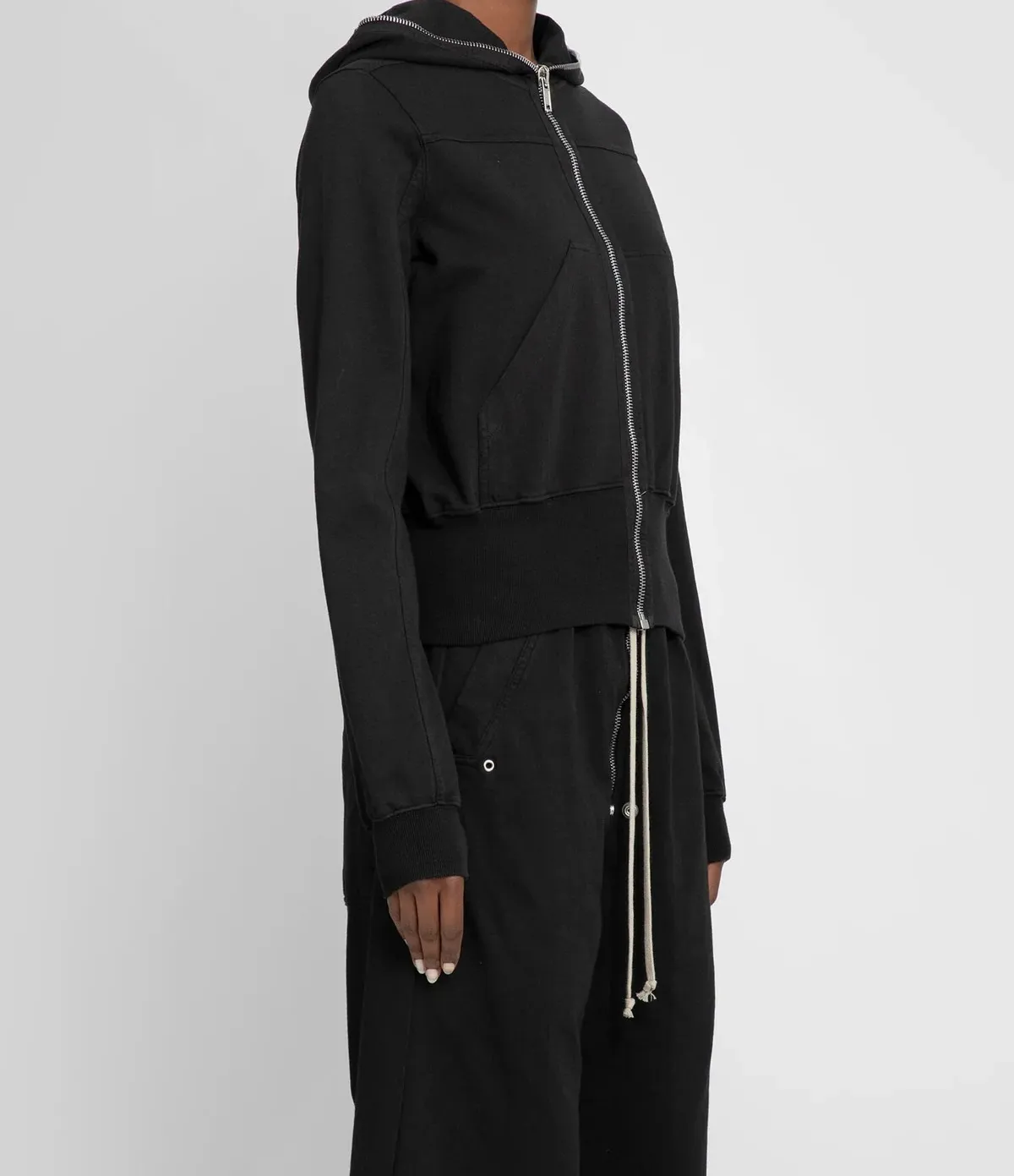 RICK OWENS  |Rib Street Style Long Sleeves Cotton Hoodies & Sweatshirts