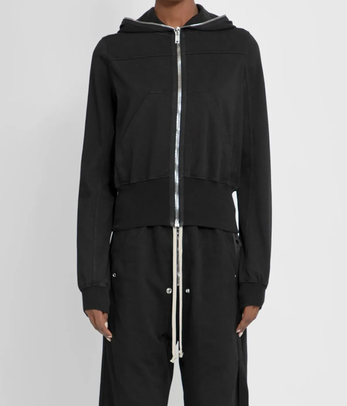 RICK OWENS  |Rib Street Style Long Sleeves Cotton Hoodies & Sweatshirts