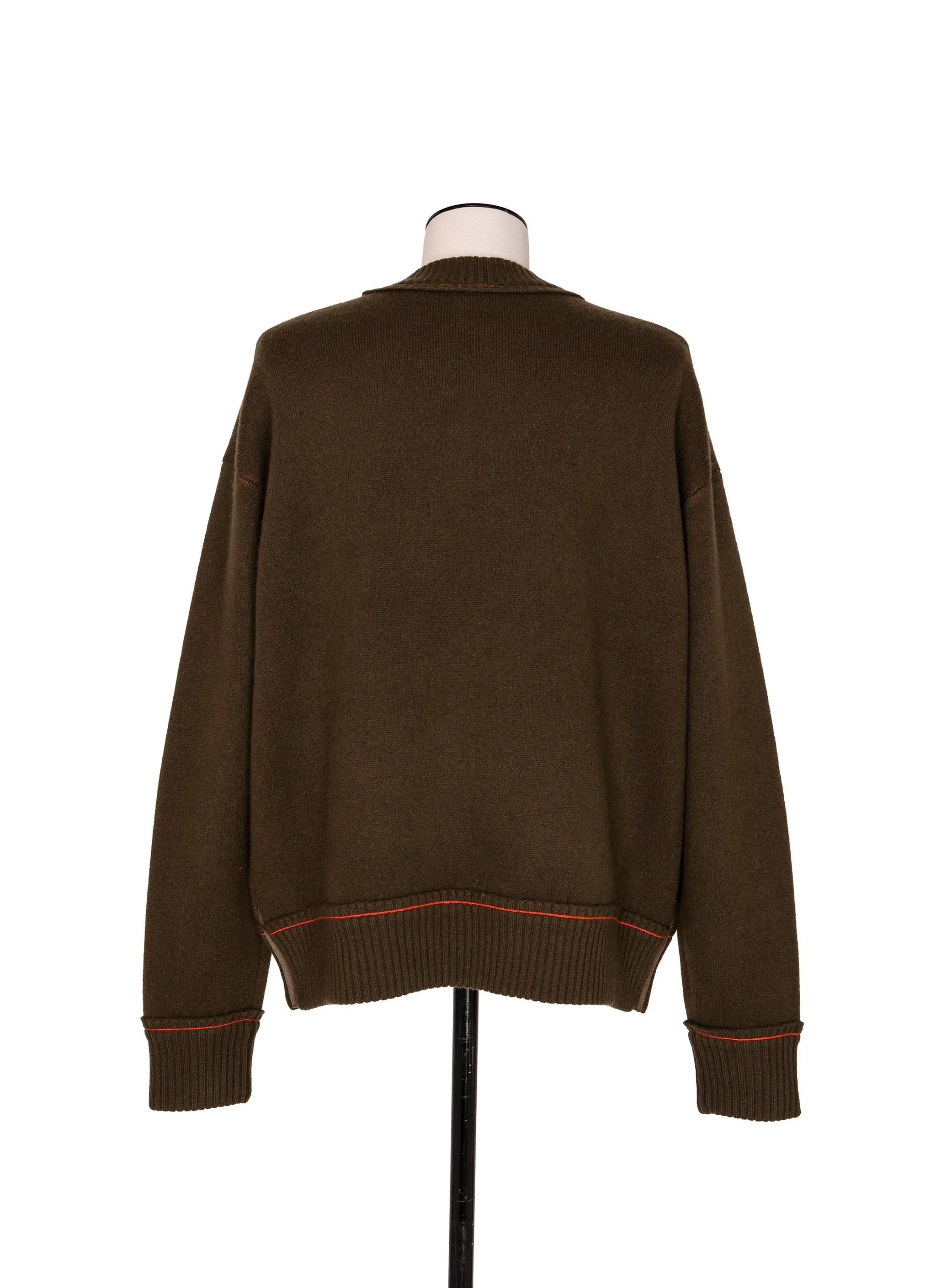 sacai  |Crew Neck Pullovers Cashmere Nylon Long Sleeves Plain Cotton