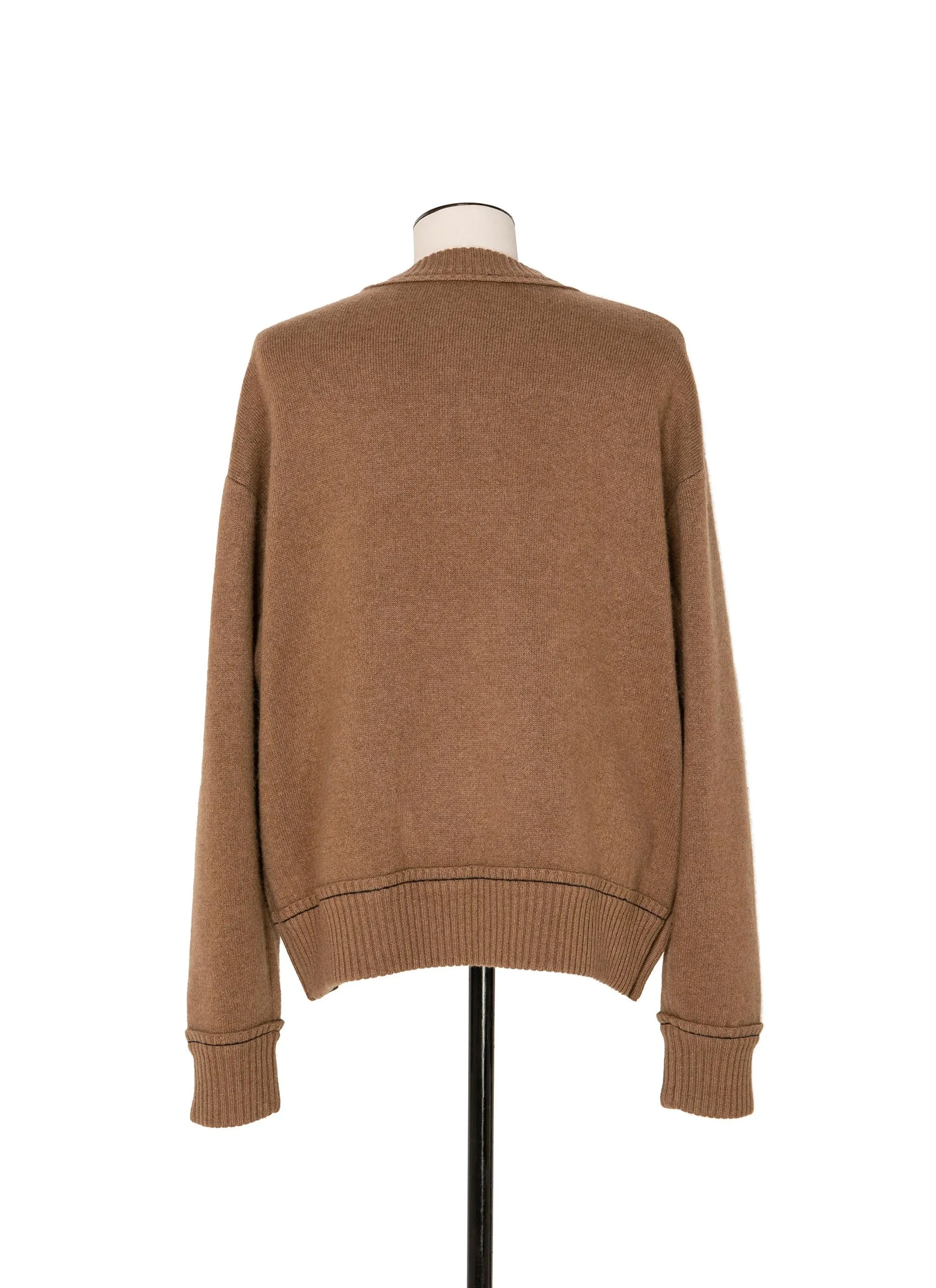 sacai  |Crew Neck Pullovers Cashmere Nylon Long Sleeves Plain Cotton