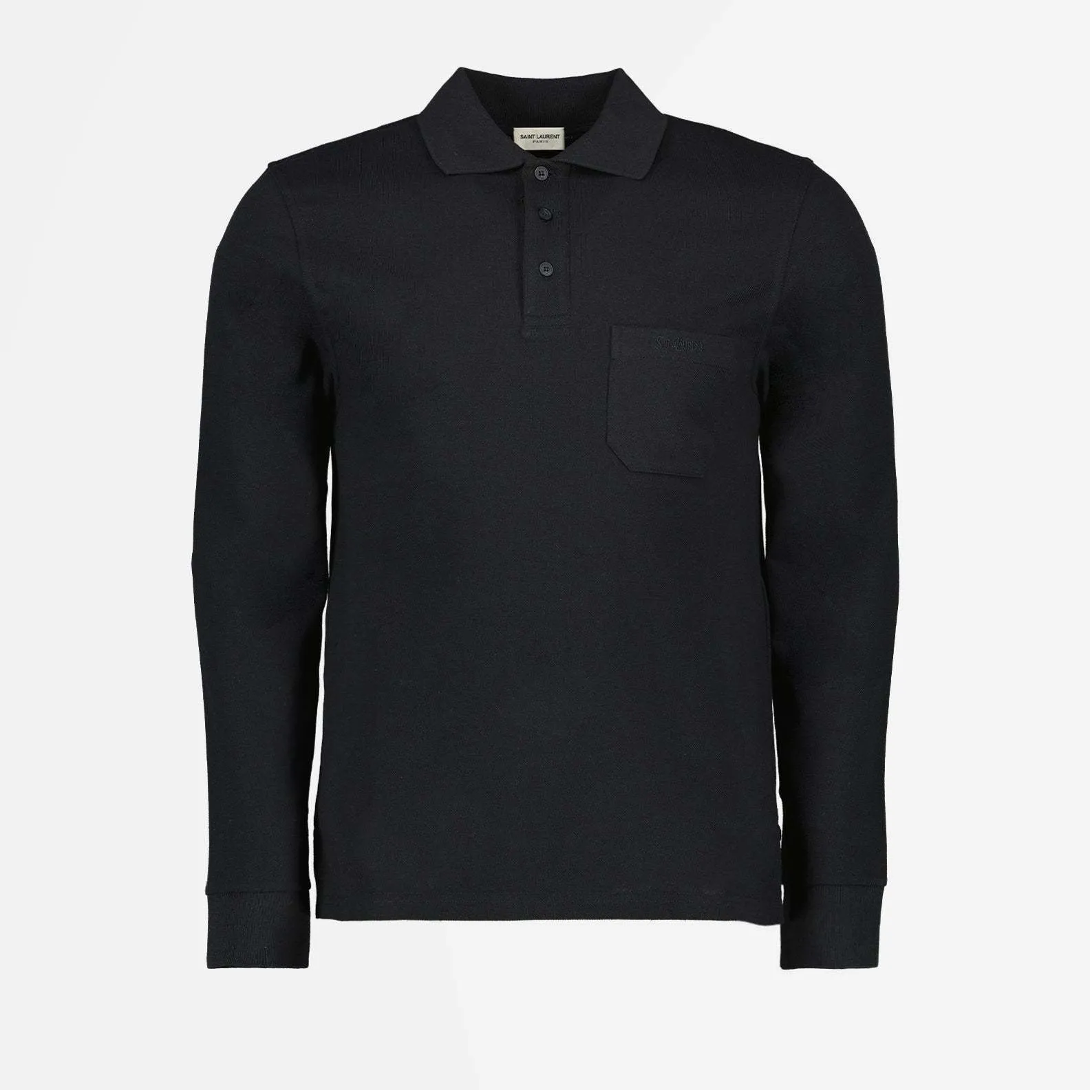 Saint Laurent  |Long Sleeves Plain Cotton Logo Luxury Polos