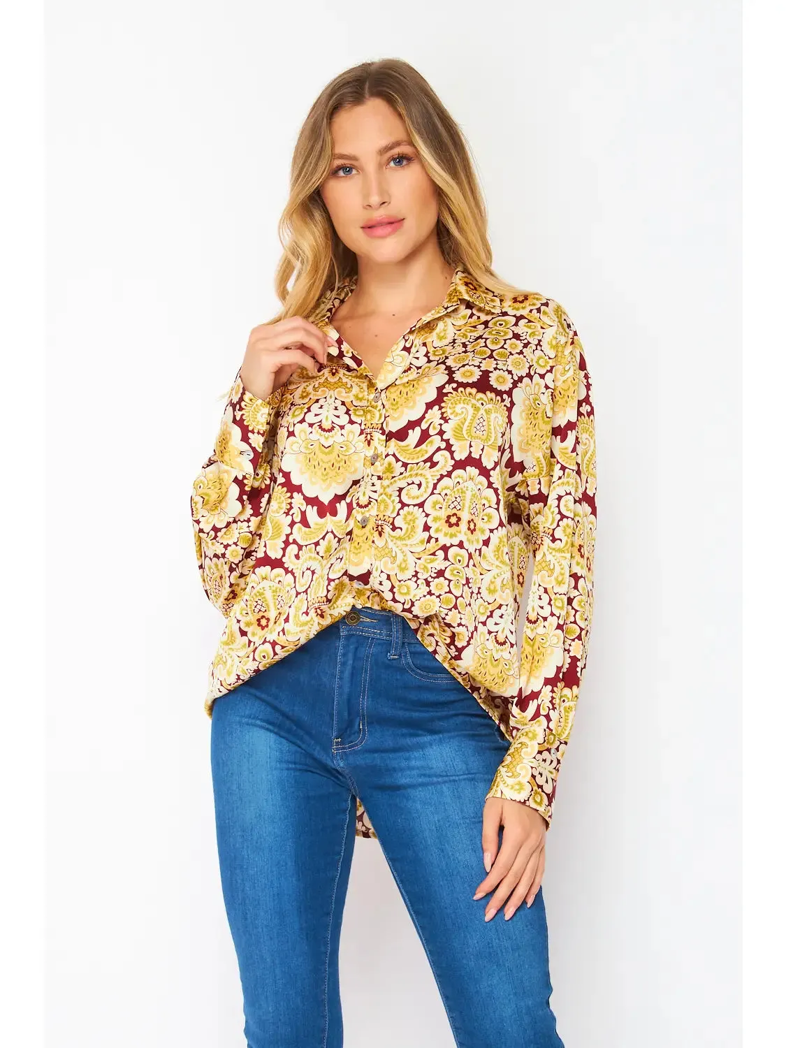 Satin Damask Top