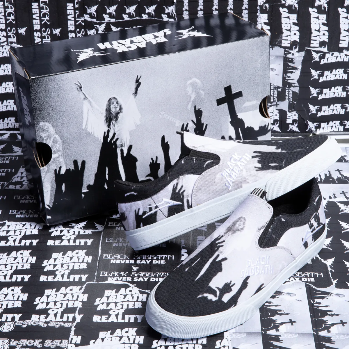 shoes Lakai x Black Sabbath - Master of Reality - Owen WOLF - black white canvas - ms4200232a03-blkwc  -  Metal-shop