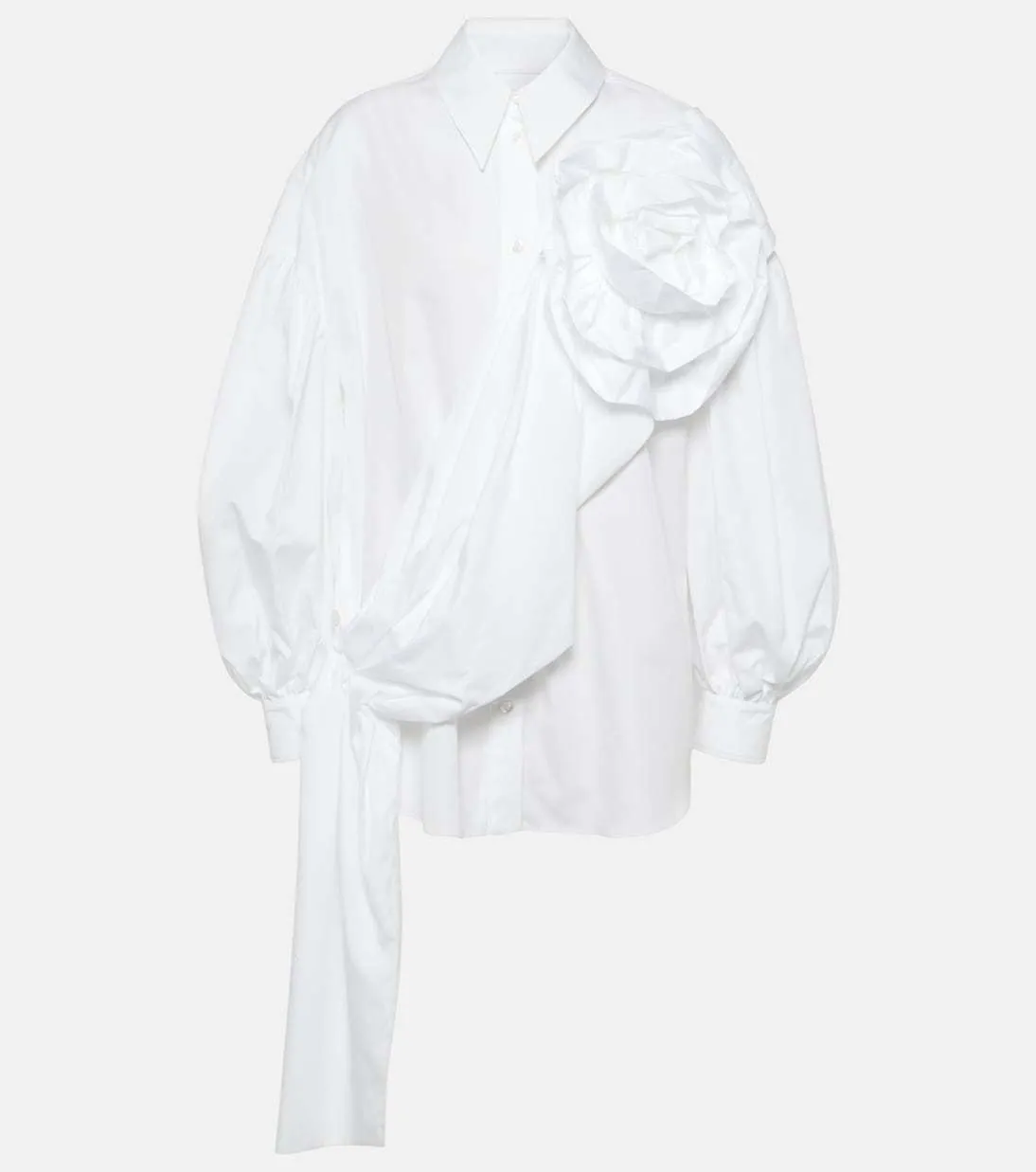 Simone Rocha  |Long Sleeves Plain Cotton Puff Sleeves Shirts & Blouses